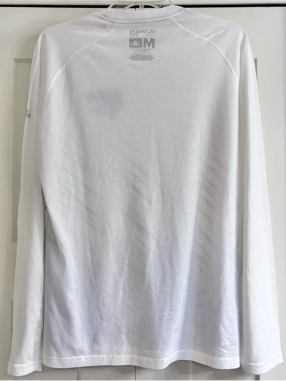 Kansas State Adidas Ultimate Tee White w/ Purple Graphic Long Sleeve Logo Medium